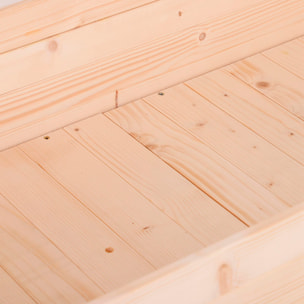 Huerto Urbano Elevado Madera 122,5x56,5x76cm Tela no Tejida 4 Orificios Natural