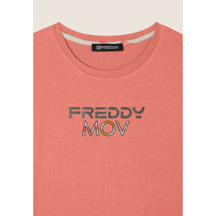 T-shirt Cropped con Spacchi Laterali