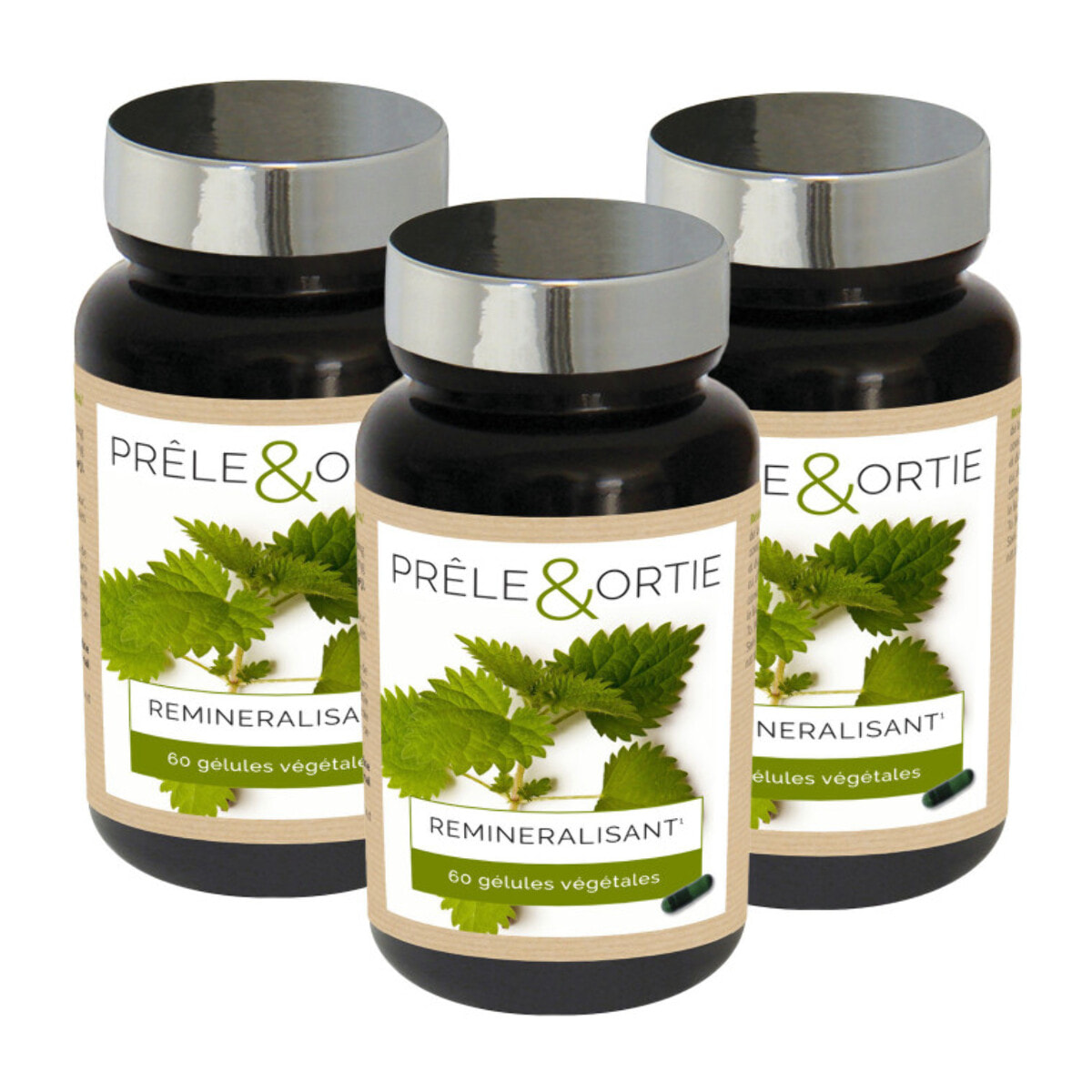 NUTRI EXPERT - Prêle & Ortie - Facilite l'élimination des toxines - Contribue au bon fonctionnement de l'organisme - Vegan - Marque Française - Extraits de plante - Lot de 3 piluliers