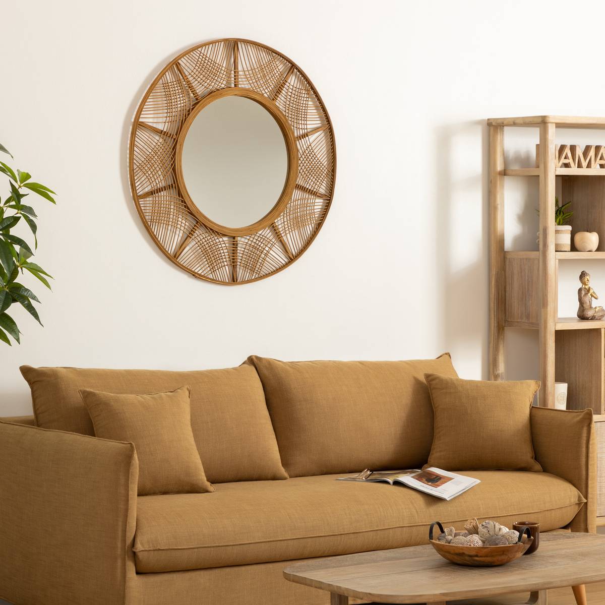 Miroir "Ina" bambou D89cm