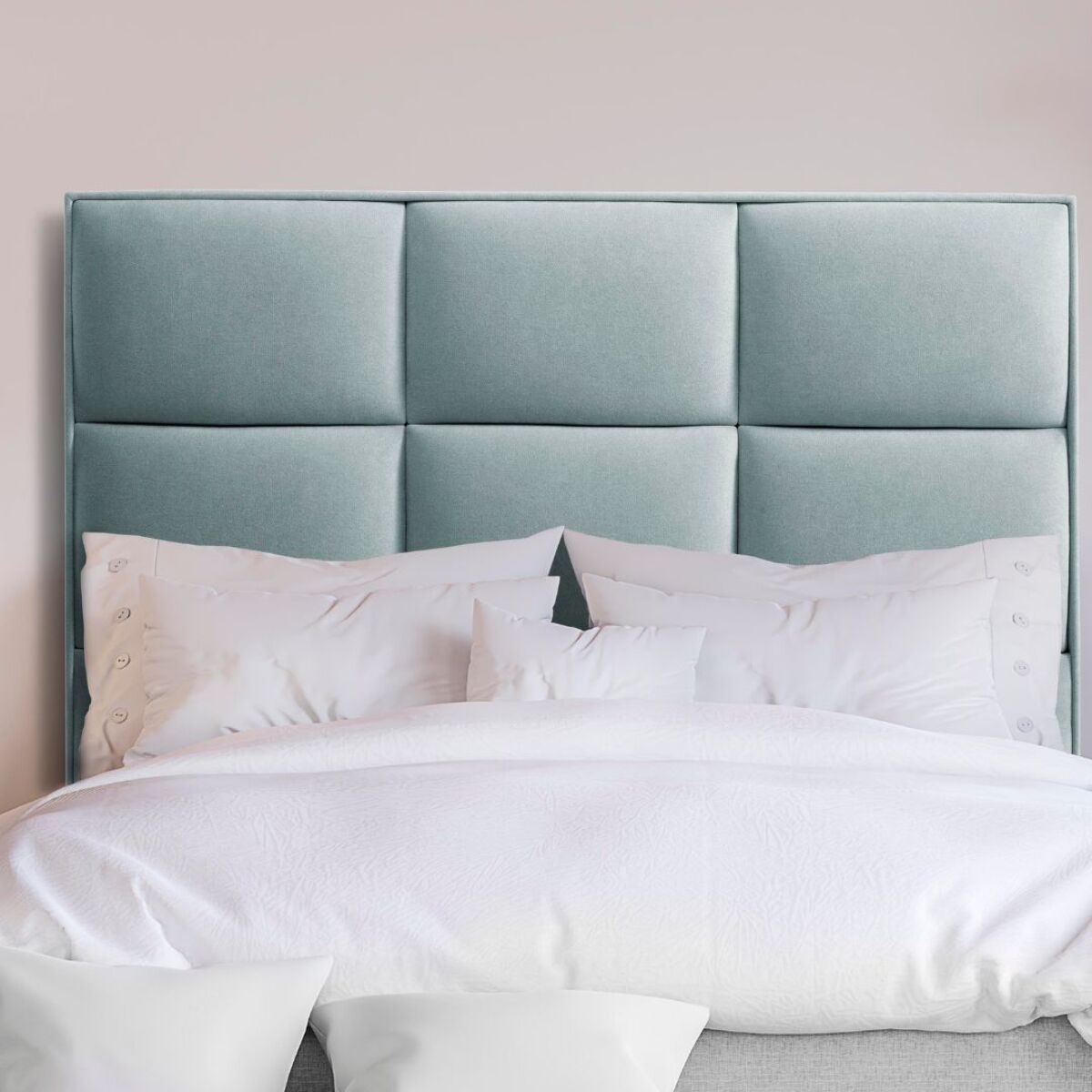 Cabecero de madera tapizado en tela para cama de 90 100x132