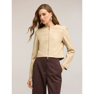 Motivi - Chaqueta corta en tejido revestido - Beige