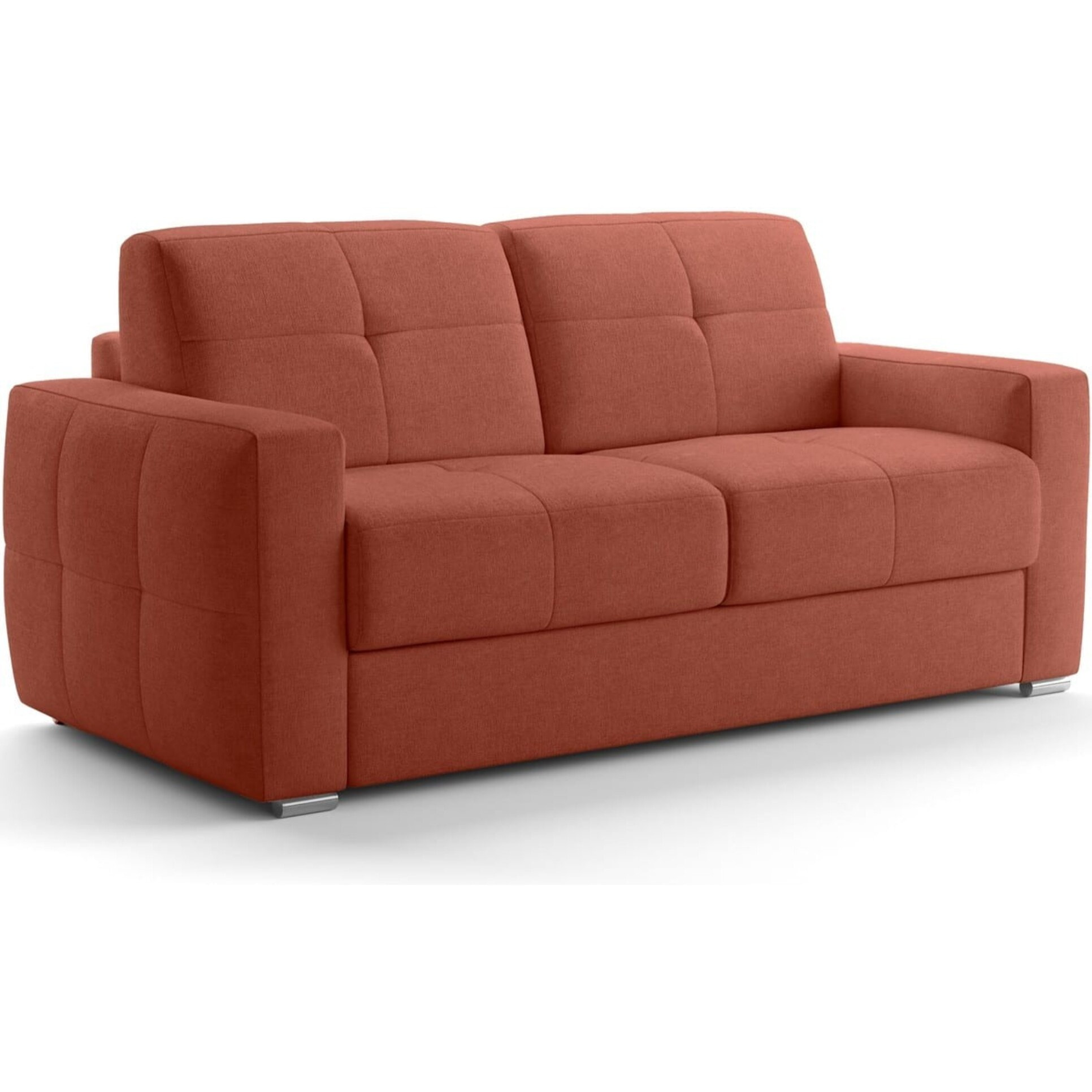 Canapé capitonné convertible 3 places en tissu chenille - ouverture express - CASSIAN