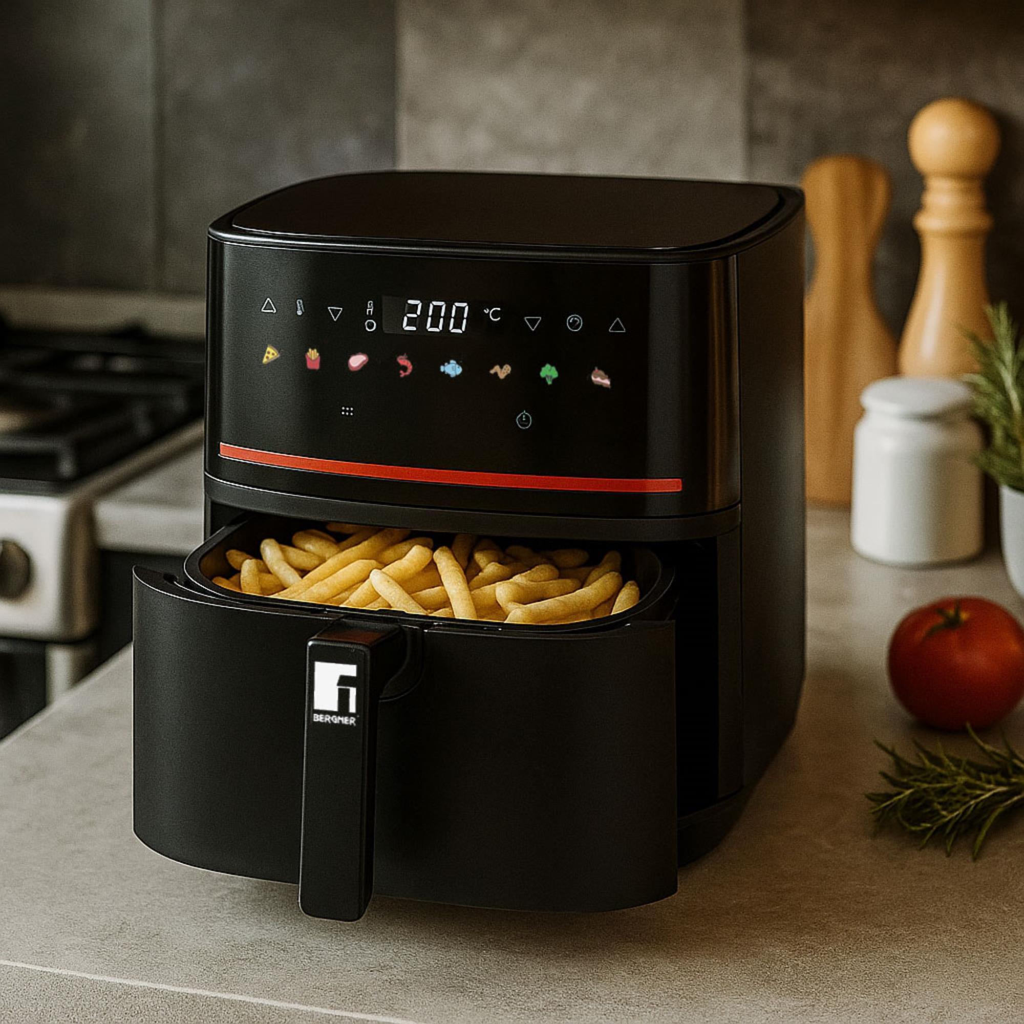 Bergner XTRA Freidora de Aire 6,5L 2200W Digital con Pantalla Táctil