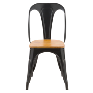Lot de 2 chaises en métal noir et bois d'orme - Yoanna