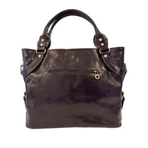 Borsa a Spalla Borsa Shopper da Donna in Pelle Lucida con Tracolla Removibile