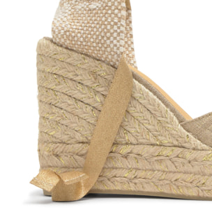 Alpargata cuña Chiara dorado mujer 11cm