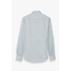 camicia uomo 1 bottone button down slim Armaturato Stampato Bianco e Blu