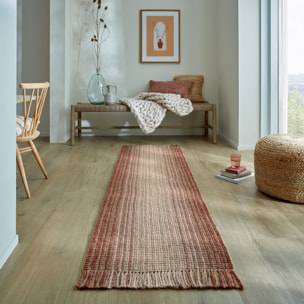 Tapis en jute de couloir OMBRE Rouge