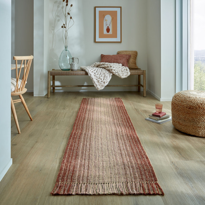 Tapis en jute de couloir OMBRE Rouge
