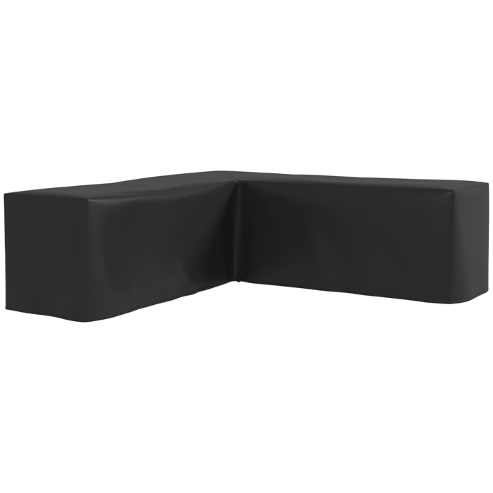 Housse de protection salon de jardin d'angle - imperméable, anti-UV - dim. 250L x 250l x 79H cm - noir
