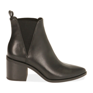 Ankle boots neri, tacco 7,5 cm