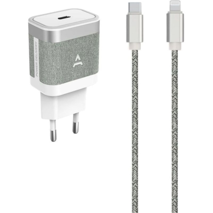Chargeur + câble ADEQWAT 30W Powerdelivery USB-C +cable Ligthning