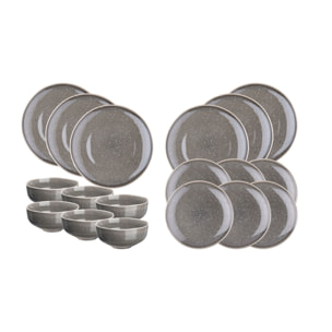 Service Les Essentiels STELLAR - 18 pièces - Gris béton
