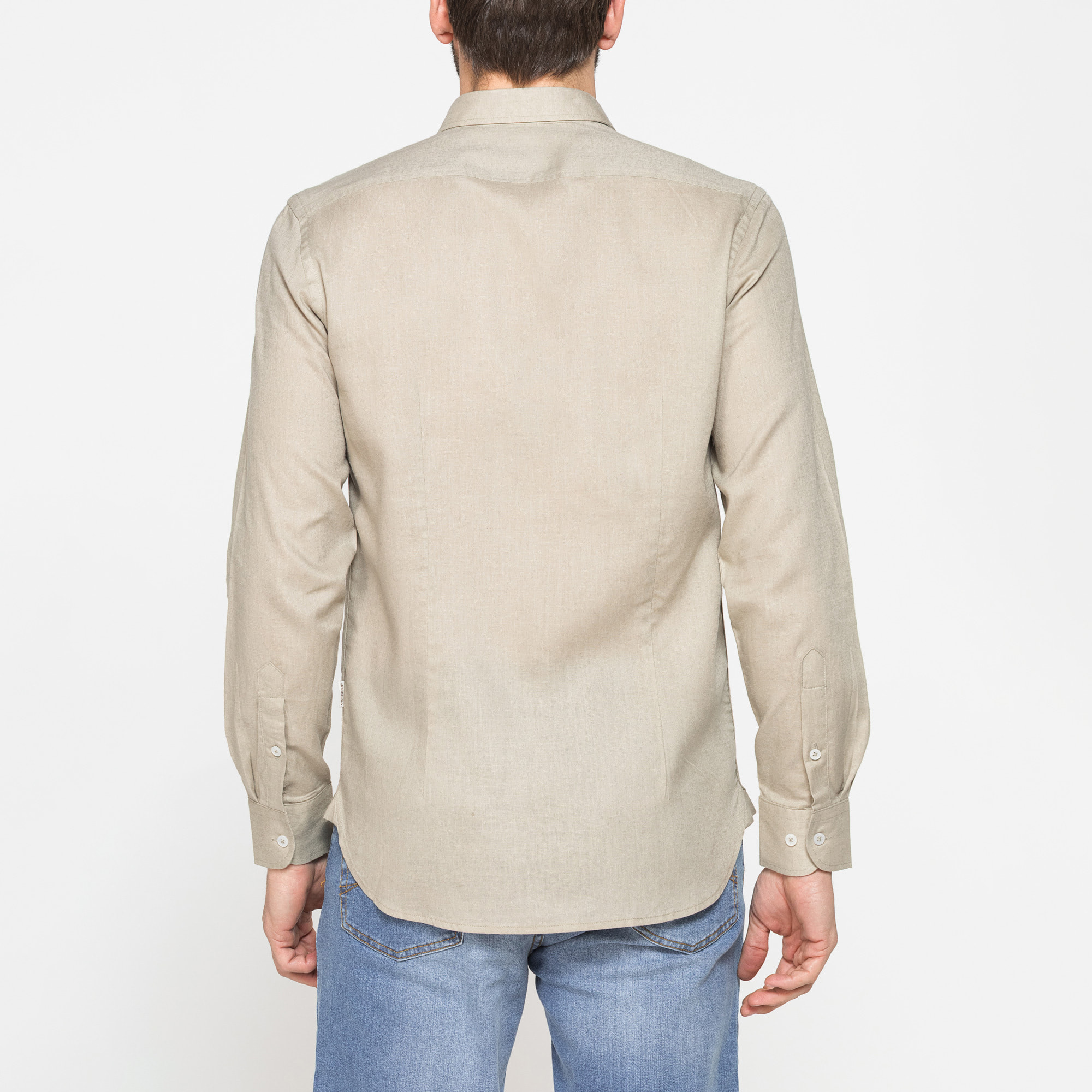 CAMICIA IN LINO E LYOCELL A MANICA LUNGA DA UOMO