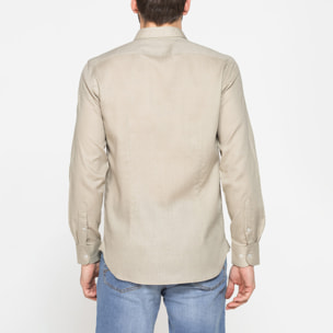 CAMICIA IN LINO E LYOCELL A MANICA LUNGA DA UOMO