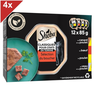 SHEBA 48 Barquettes Sélection du boucher en terrine 85g (4x12)