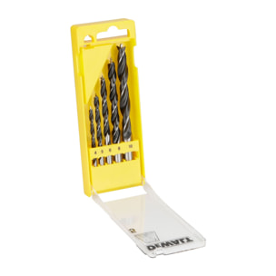 Coffret plastique de 5 mèches à bois 3 pointes - DEWALT - DT4535-QZ