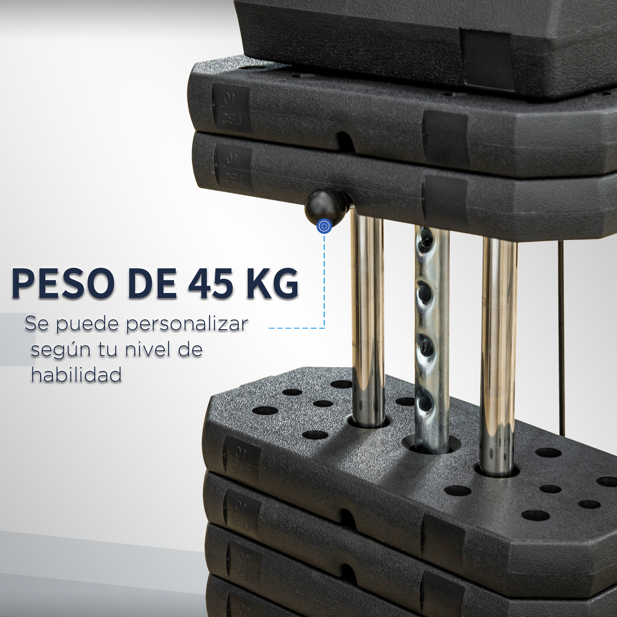 Multiestación de Musculación Máquina de Musculación con Placas de Peso de 45 kg Carga Max. 100 kg para Entrenamiento Fitness en Hogar Gimnasio Negro