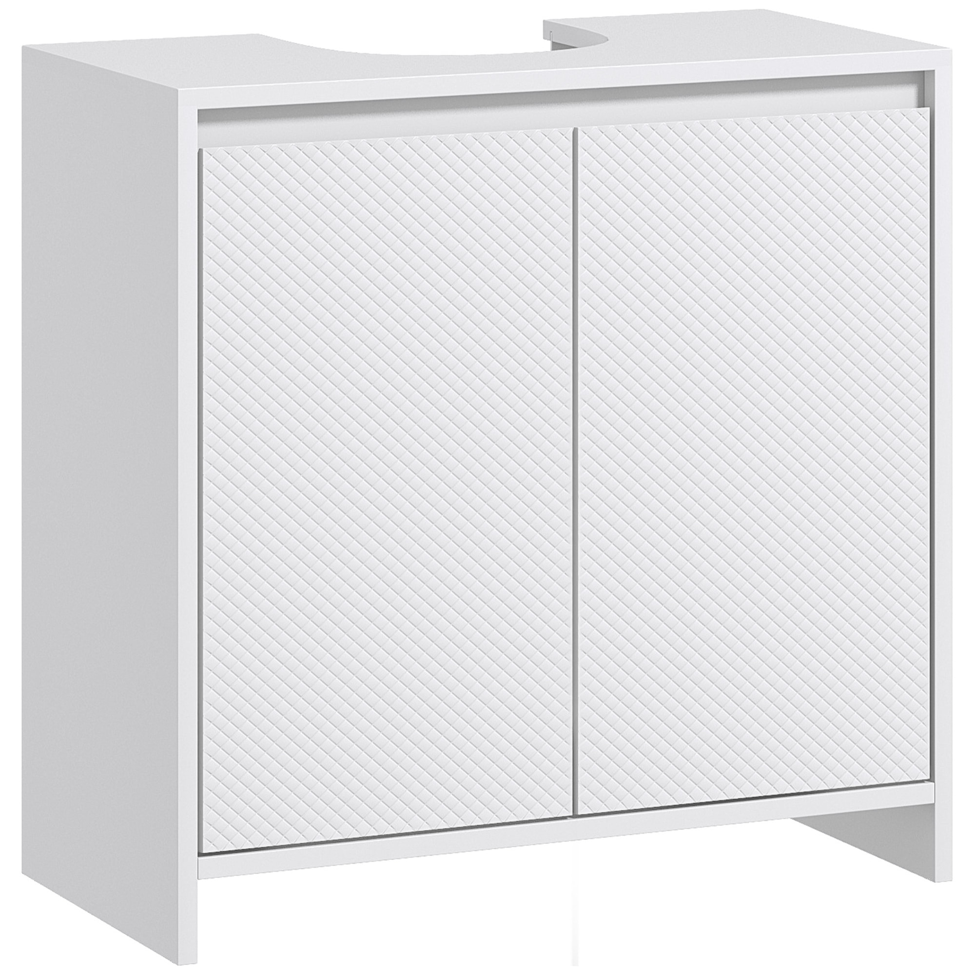 Mueble Bajo Lavabo Mueble para Debajo del Lavabo Moderno con Estante Mueble Lavabo con Pie Anti-vuelco Carga 40 kg 60x30x60 cm Blanco