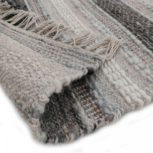 Tapis Kilm reversible Futo, tissé à plat à la main à base de plastique recyclé