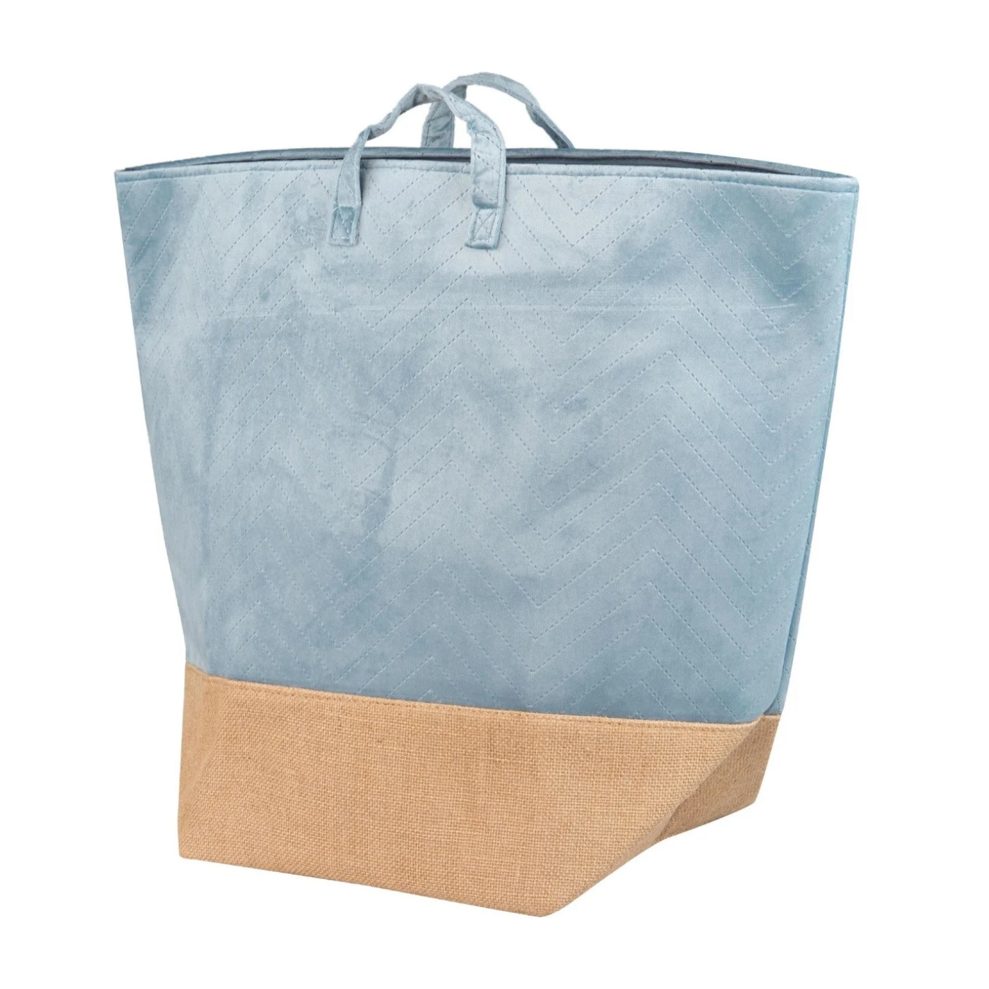 Cesto Ropa Velvet/yute Azul 30x30x50 Cm