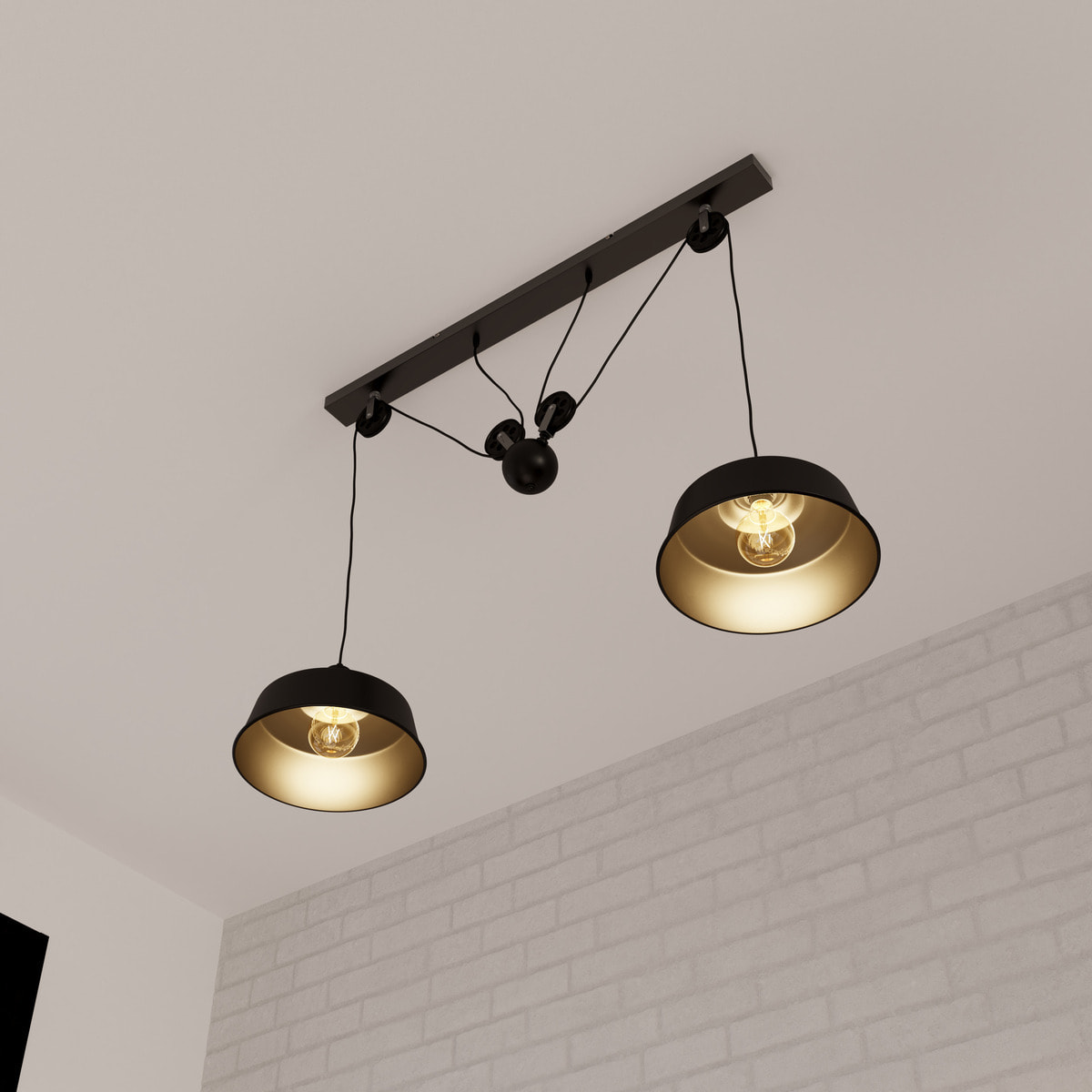 Suspension "Ezio" noire - métal H60 cm