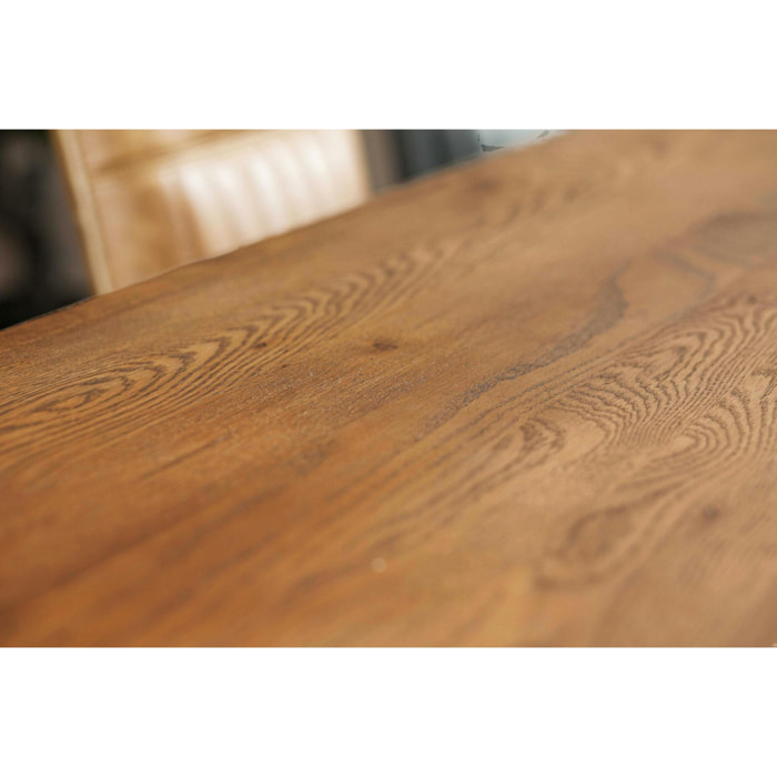 Table design en chêne 240 cm pied oblique OKA