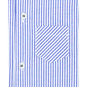Camisa manga corta raya azul
