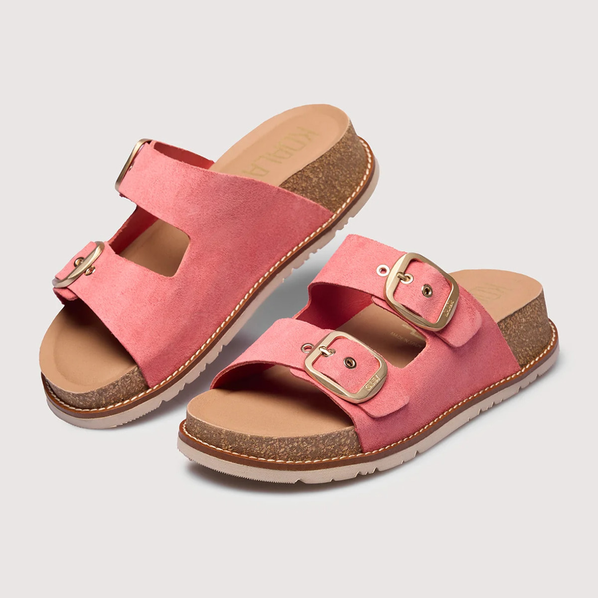 Sandalia Bio Piel con Cuña Rosa - Sintran