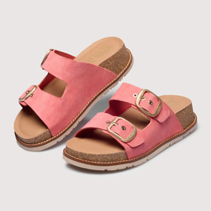 Sandalia Bio Piel con Cuña Rosa - Sintran