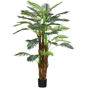 Palmier artificiel H.1,6 m arbre artificiel tronc branches lichen feuilles grand réalisme pot inclus