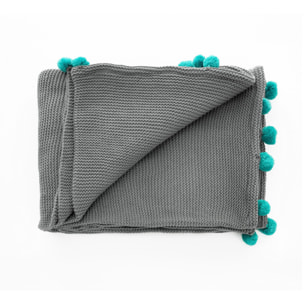 ORESTELUCHETTA Plaid COZY-B TURQUOISE