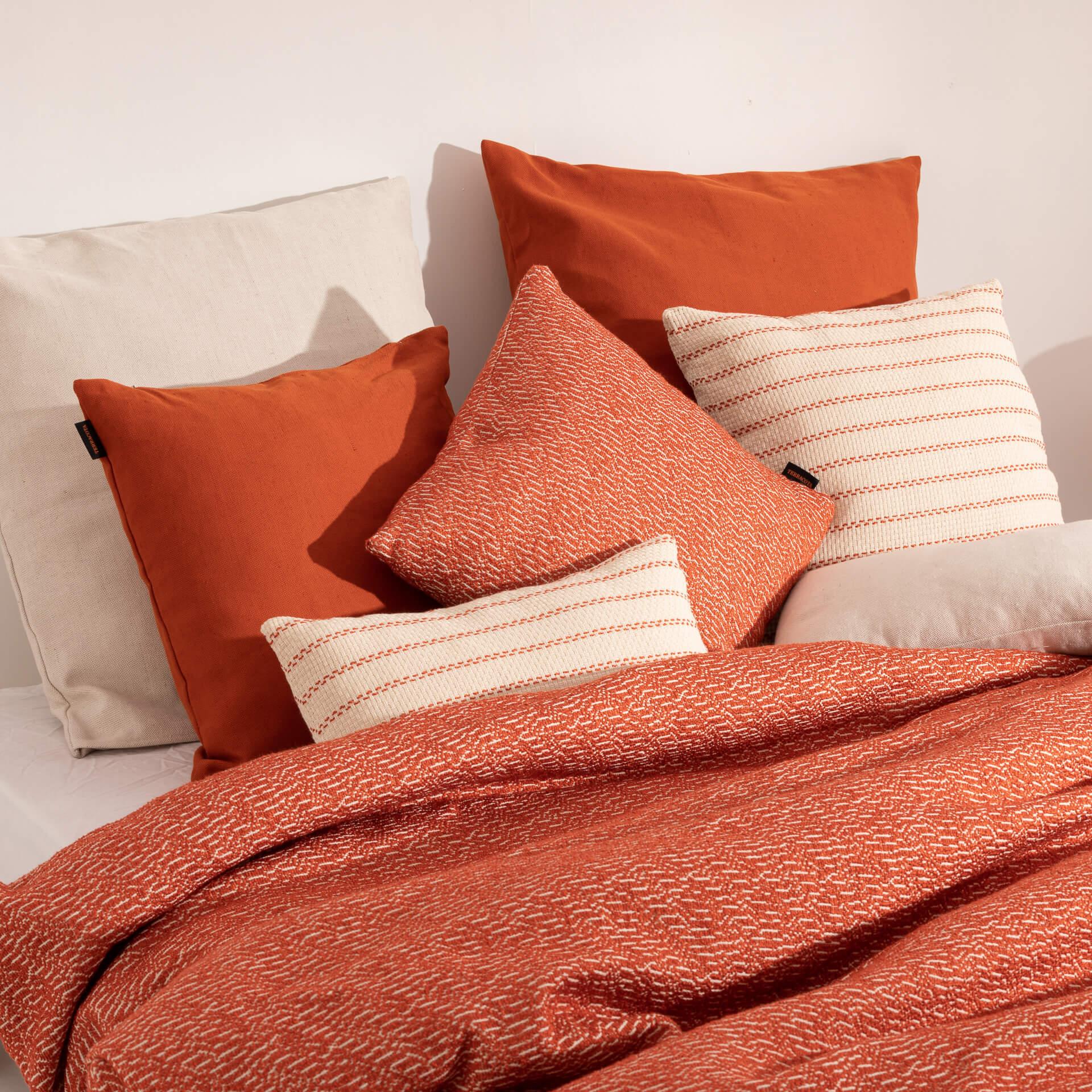 Housse de couette jacquard Benisa Orange