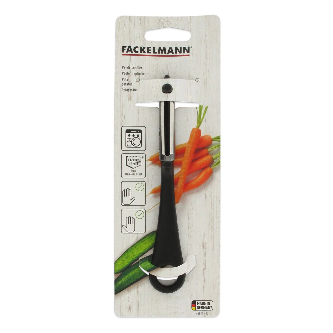 Eplucheur à légumes pour gaucher et droitier 16,5 cm Fackelmann