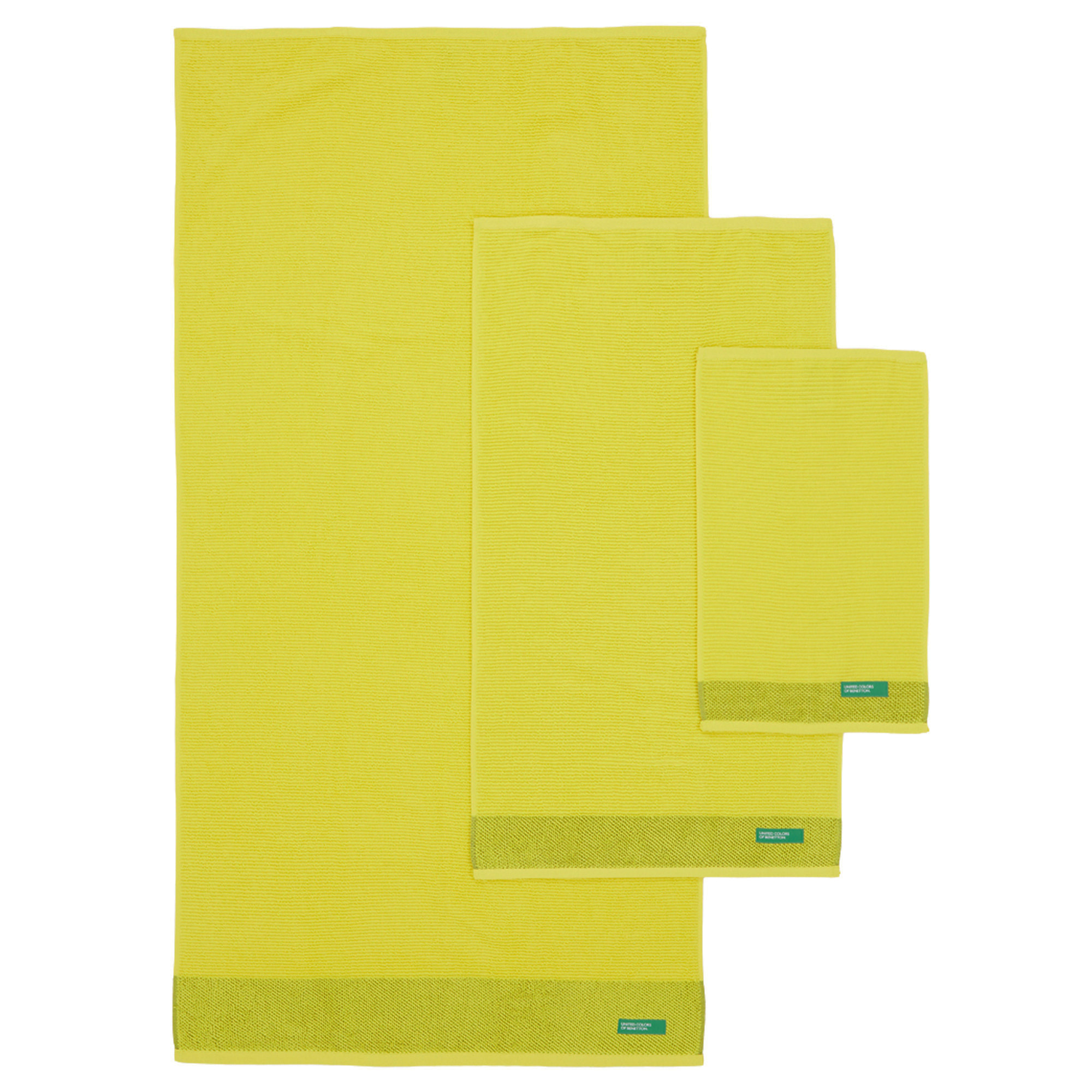 Set 3pcs toallas de baño amarillo benetton
