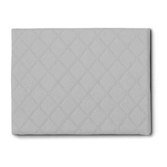 Letto singolo Arak, Testata in ecopelle a muro, 100% Made in Italy, adatta a letto Singolo, Cm 90x60, Bianco