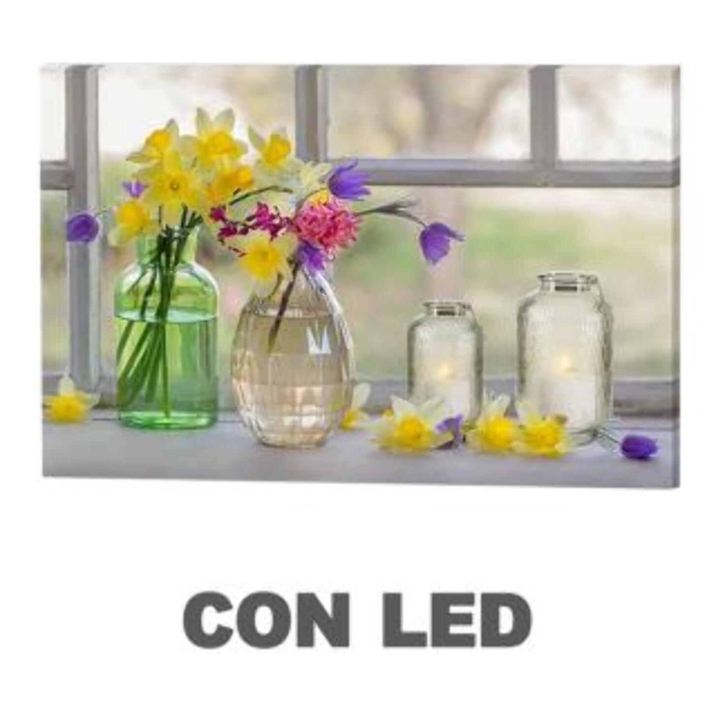 Quadro con led barattoli rettangolare cm40x30x1,8