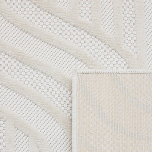 SANTORINI - Tapis d'intérieur/extérieur à motifs en relief abstrait - Blanc
