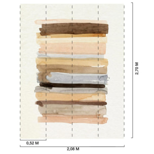 Papier peint graphique aquarelle terracotta Intissé