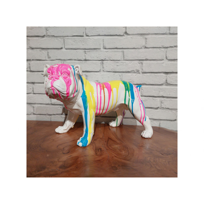 Sculpture chien en résine multicolore H26cm - BILLY