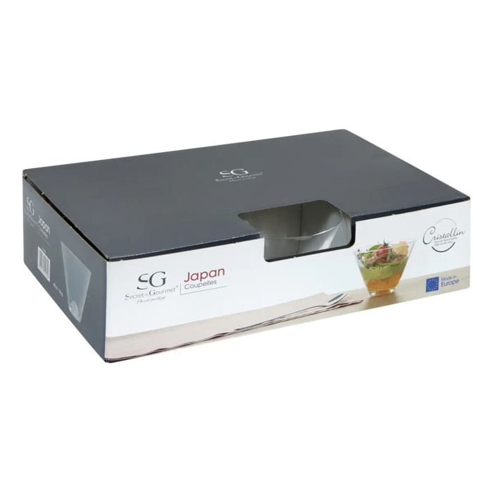 Lot de 6 Coupelles transparent D11,6xp8,5cm