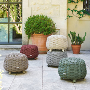 Pouf de jardin Obbae vert laurier