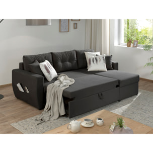 Astoria - canapé d'angle réversible - convertible avec coffre - style contemporain- 4 places - Gris foncé