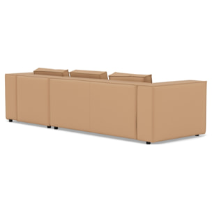 Stella - canapé d'angle droit 4 places en simili - Taupe