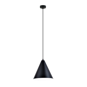 Lampada a sospensione REBEL in acciaio nero e bianco