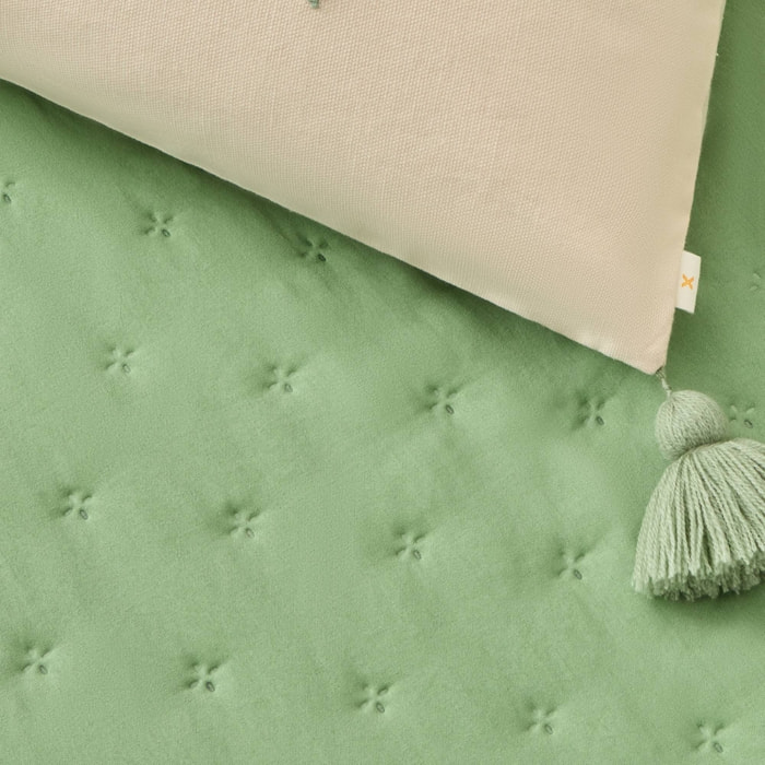 Colcha acolchada de microfibra Felson color verde claro Microfibra