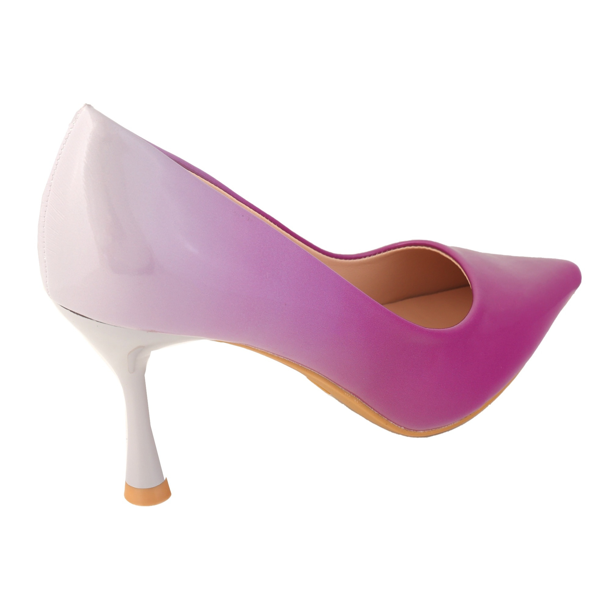 Dècolletè pumps in vernice con sfumatura colore