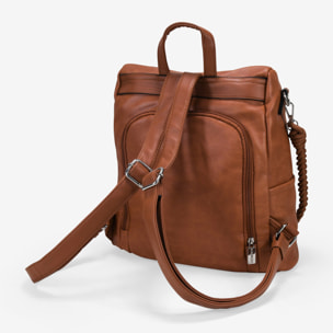 Mochila antirrobo cuero con cremallera