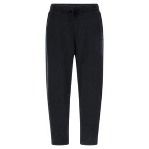 Pantaloni joggers cropped in felpa invernale tinta in capo